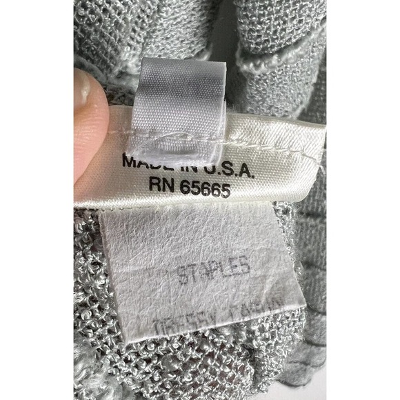 Vintage Staples Womens Rayon Gauzy Button Up Shoulder Pads Blouse‎ Made In USA M - Picture 10 of 12